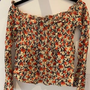 Yellow Floral Off the shoulder blouse